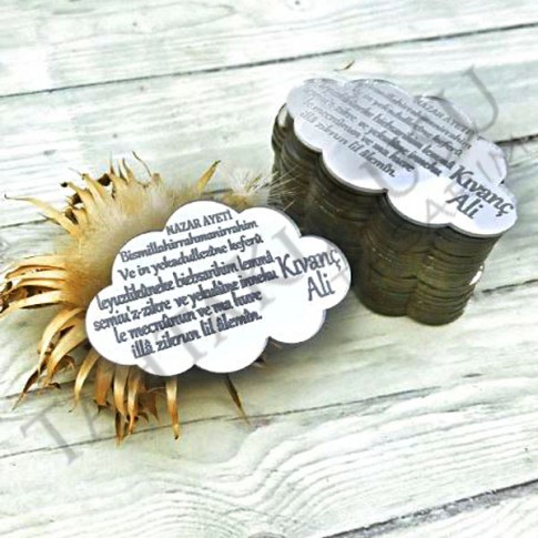 Pleksi ayna lazer kesim Ayetli Bulut